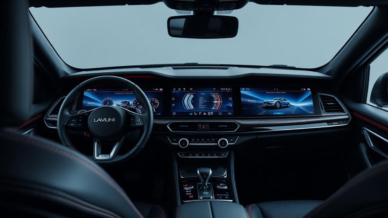Bestune B70S interior con triple pantalla